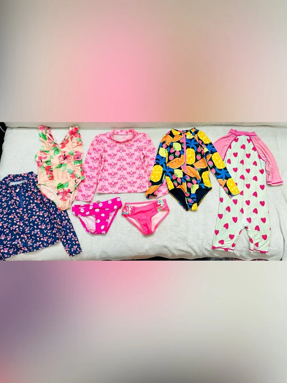 Lot Girls Cute Swimming Suits & One Pieces Size 4-5 Years Excellent Condition